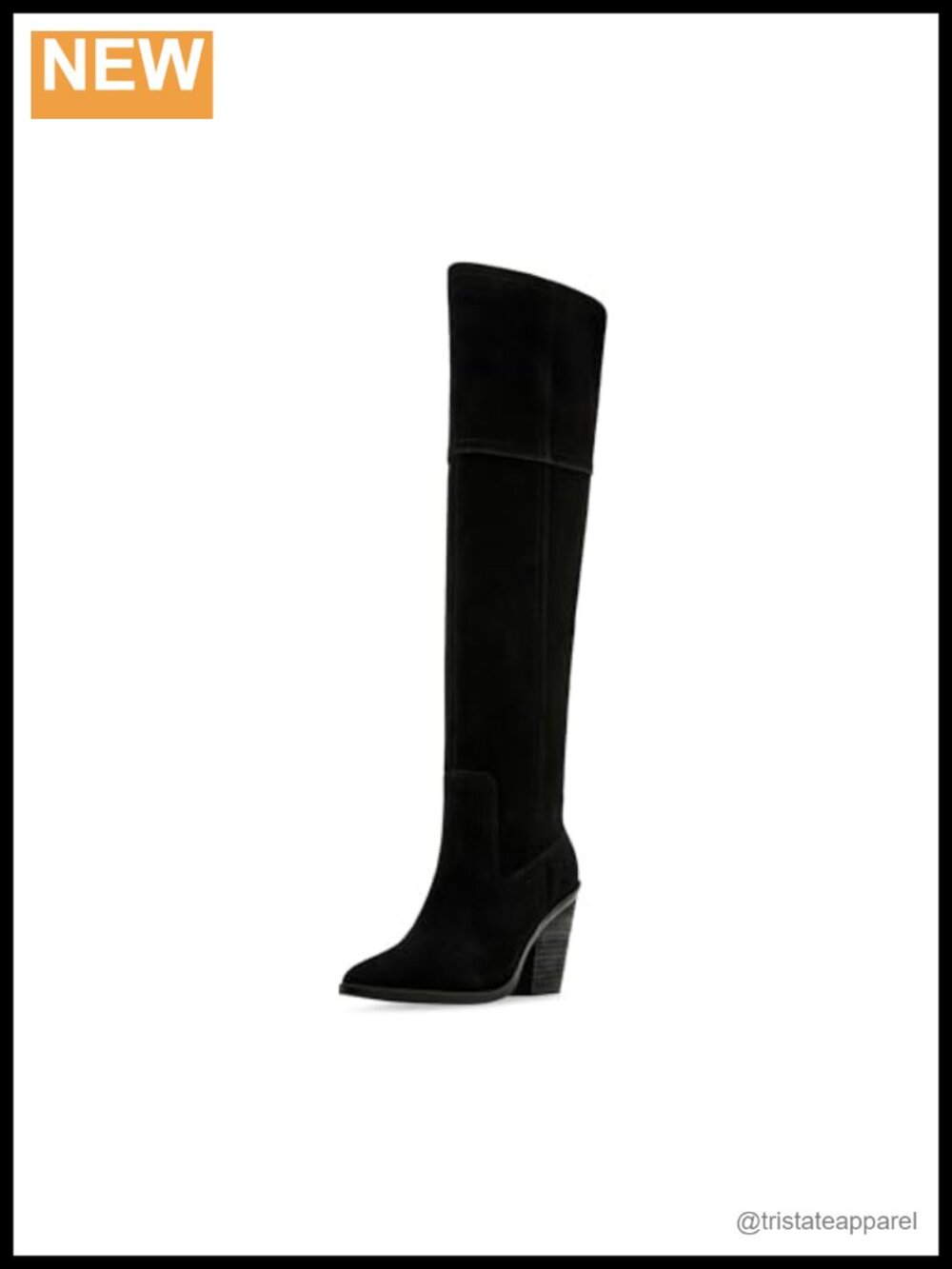 Waterproof Suede Knee High Boots with Block Heel Zip Closure